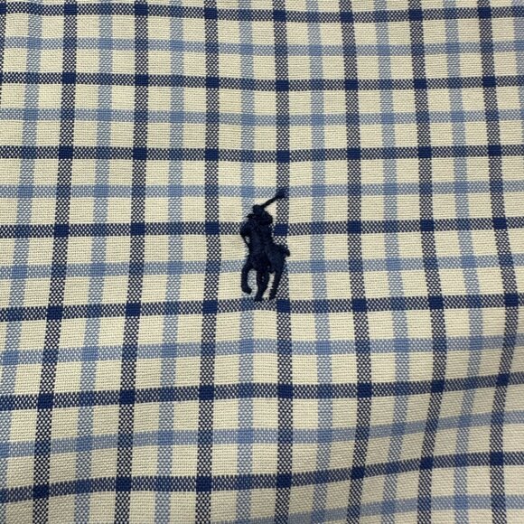Ralph Lauren Oxford Shirt Men L Blue White Check OCBD Classic Fit - Picture 4 of 13